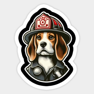 Beagle Fire fighter Sticker